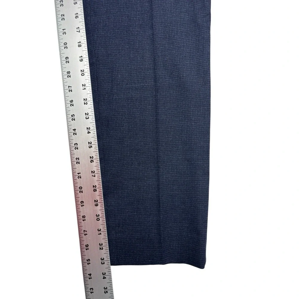 Banana Republic 33x34 Navy Blue Houndstooth Flannel Wool Pants Trousers Slim Fit
